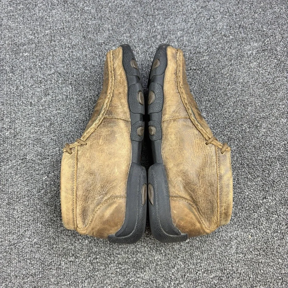 Twisted X Chukka‎ Driving Moc Bomber Brown Leather Shoes Men's Size 4M YDM0001